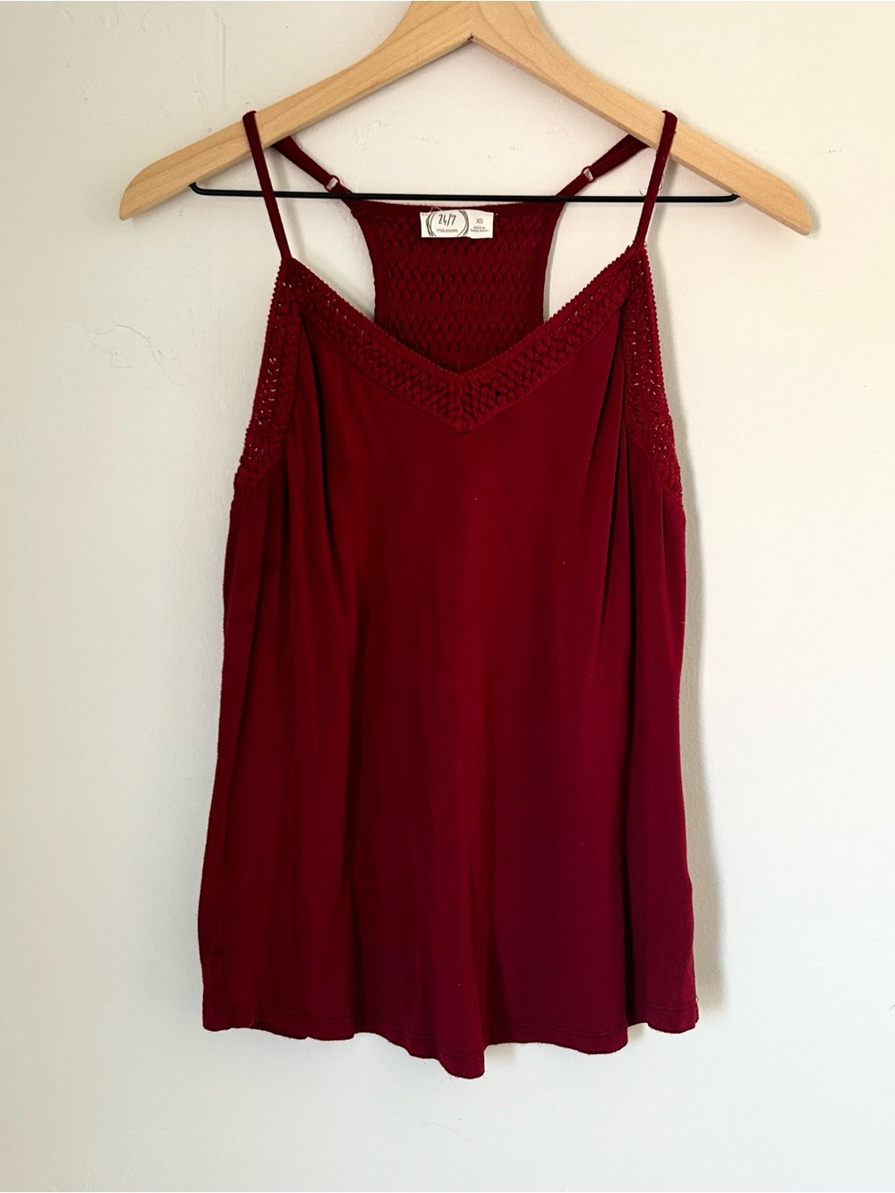 Maurices Women’s Red Crochet-Trim Tank Top